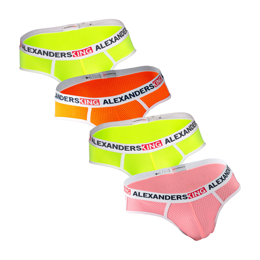 PK0005 Neon Night Paquete de 4 Brief Neon AlexandersKing Underwear