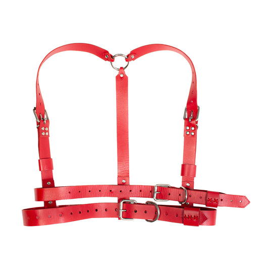 AR0003 Harness de piel rojo Alessandro