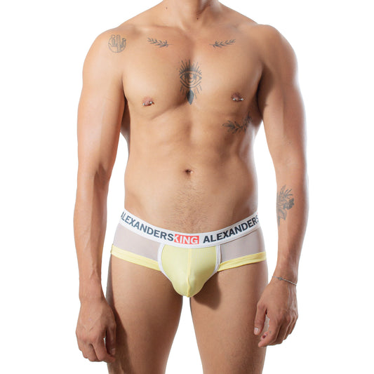 BT0044 Boxer Trunk Luz de Sol mesh blanco concha Amarilla skinit