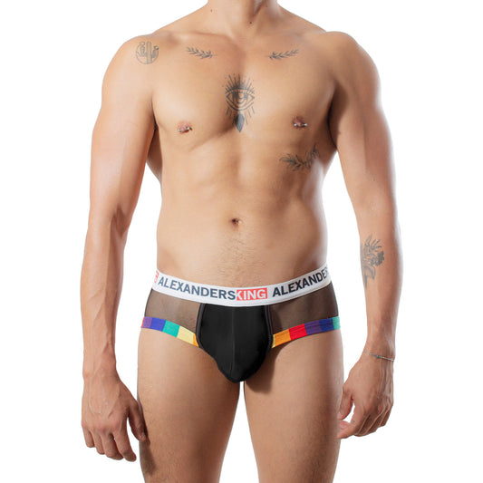 BT0049 Boxer Trunk PROUD mesh negro concha Arcoiris skinit