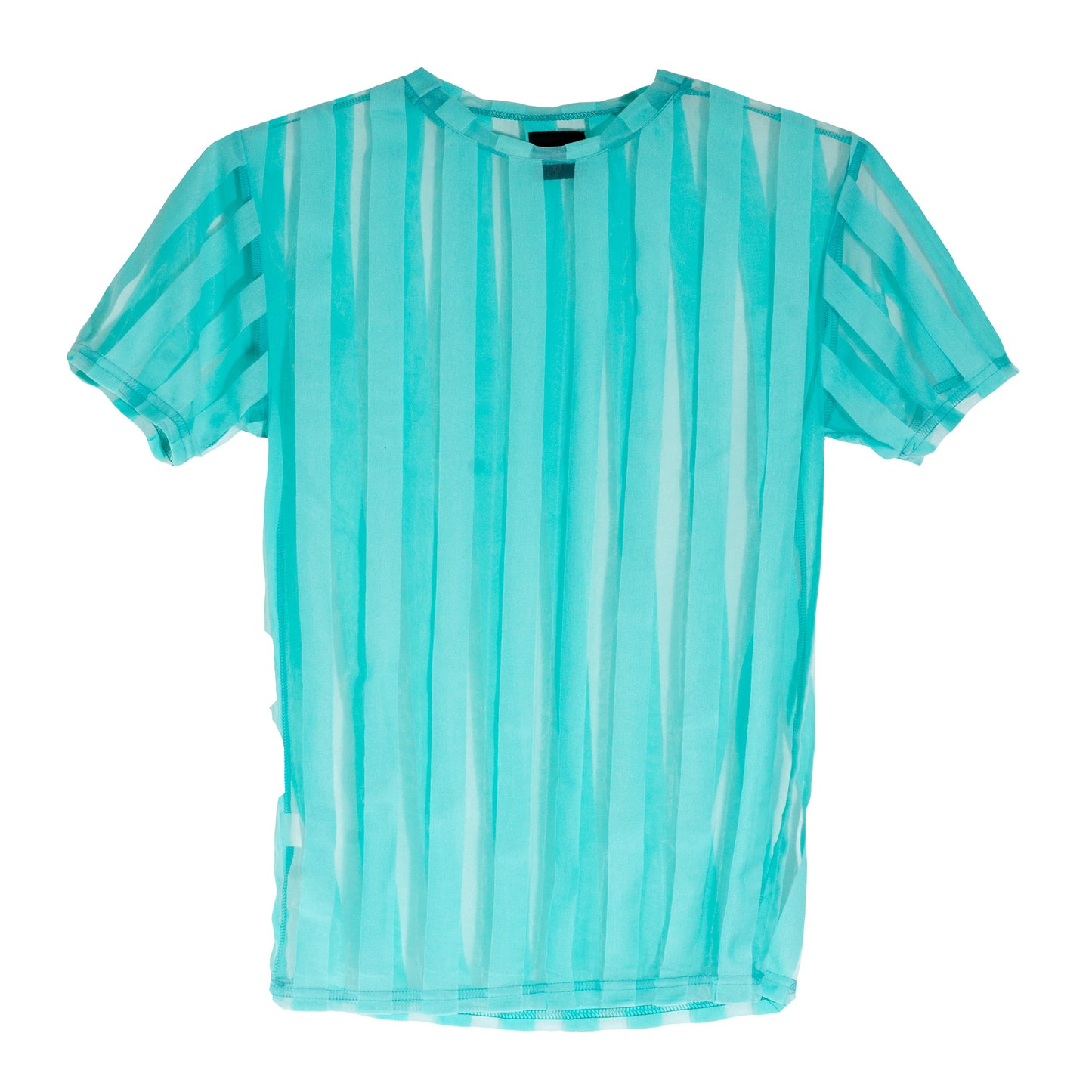 PY0002 Playera Transparencia rayas Verde Aqua