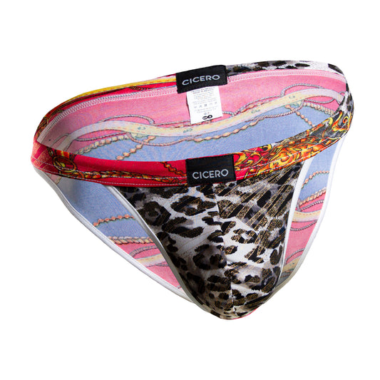 SB0059 Brief Bikini Leopardo con dorado y durazno skinit