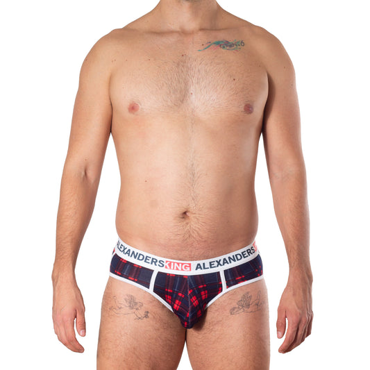 TP0341 Brief Cuadros rojo con azul marino Skinit Alexanders King