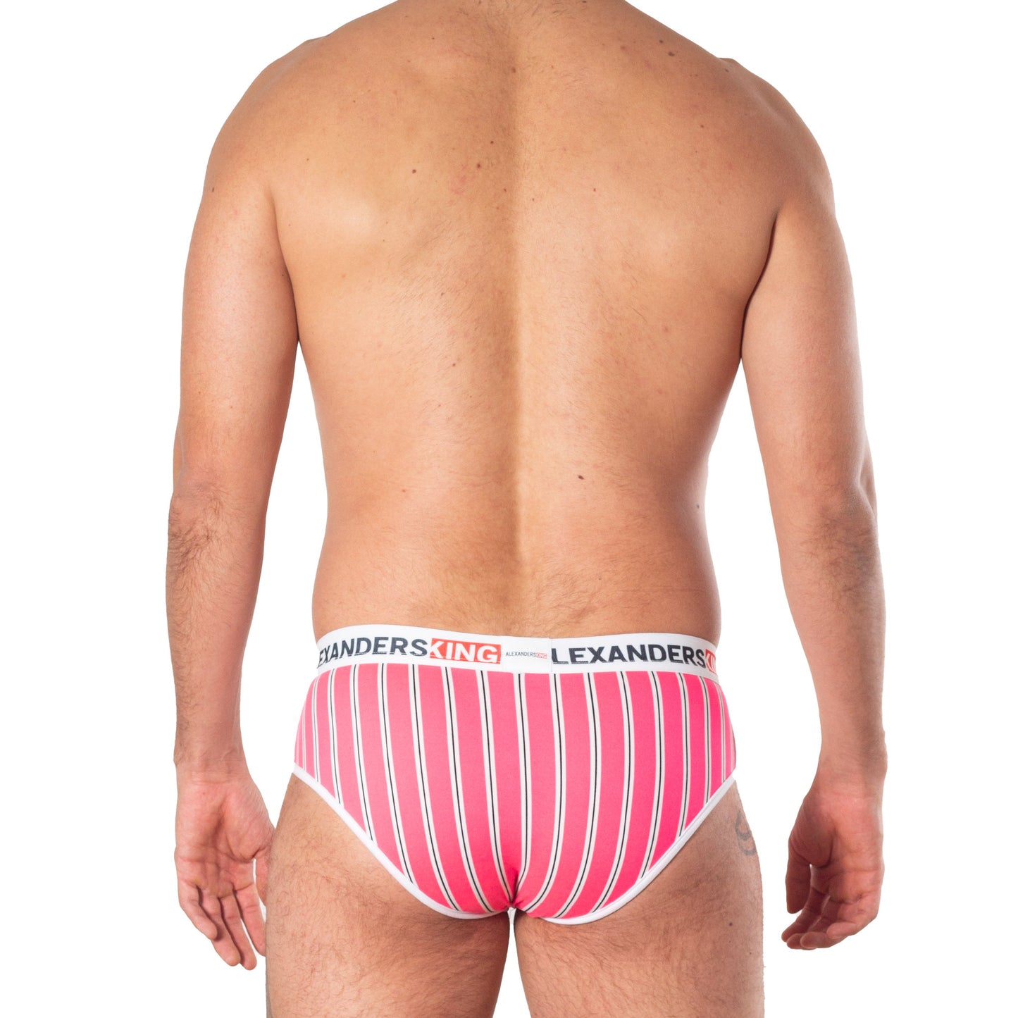 TP0347 Brief rosa neon rayas blancas y negras Skinit Alexanders King