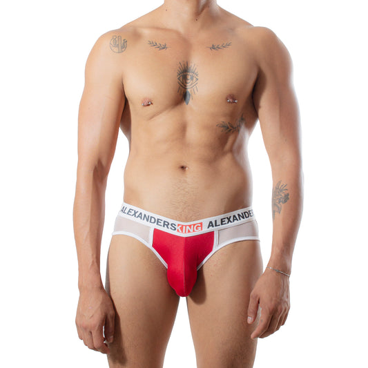 TP0366 Brief Vida mesh blanco concha Roja alexanders king