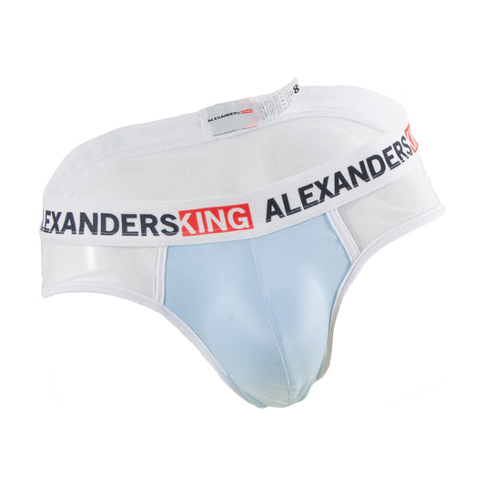 TP0367 Brief Armonía y Paz mesh blanco concha Azul alexanders king