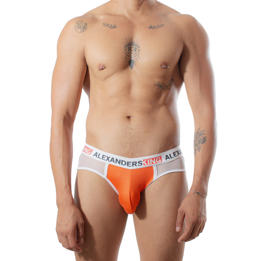 TP0368 Brief Salud mesh blanco concha Naranja alexanders king