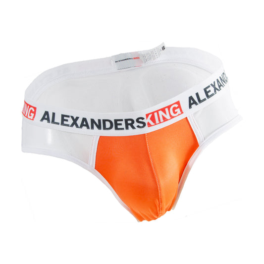 TP0368 Brief Salud mesh blanco concha Naranja alexanders king