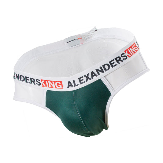 TP0369 Brief Naturaleza mesh blanco concha Verde alexanders king