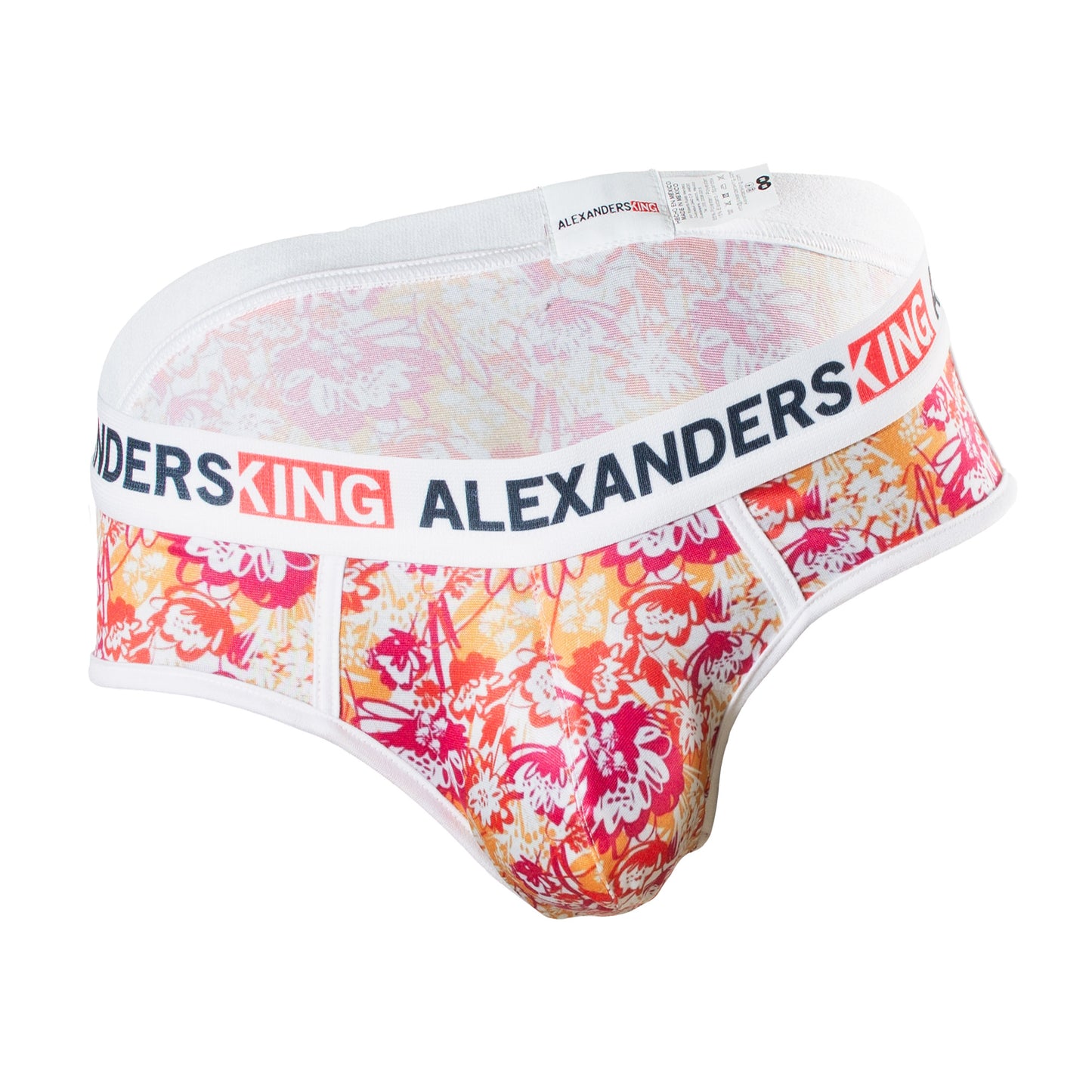 TP0374 brief estampado de flores naranjas con rojo y blanco skinit alexanders king