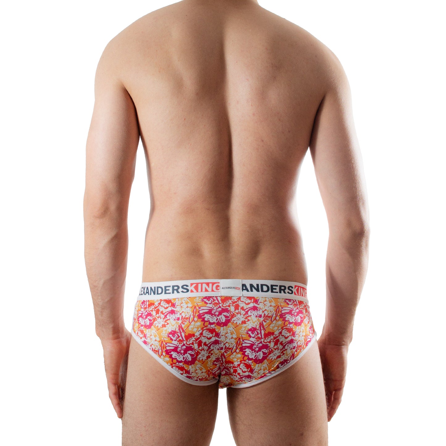 TP0374 brief estampado de flores naranjas con rojo y blanco skinit alexanders king