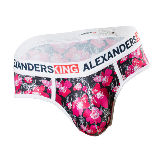 TP0375 brief estampado de flores rojas con negro skinit alexanders king