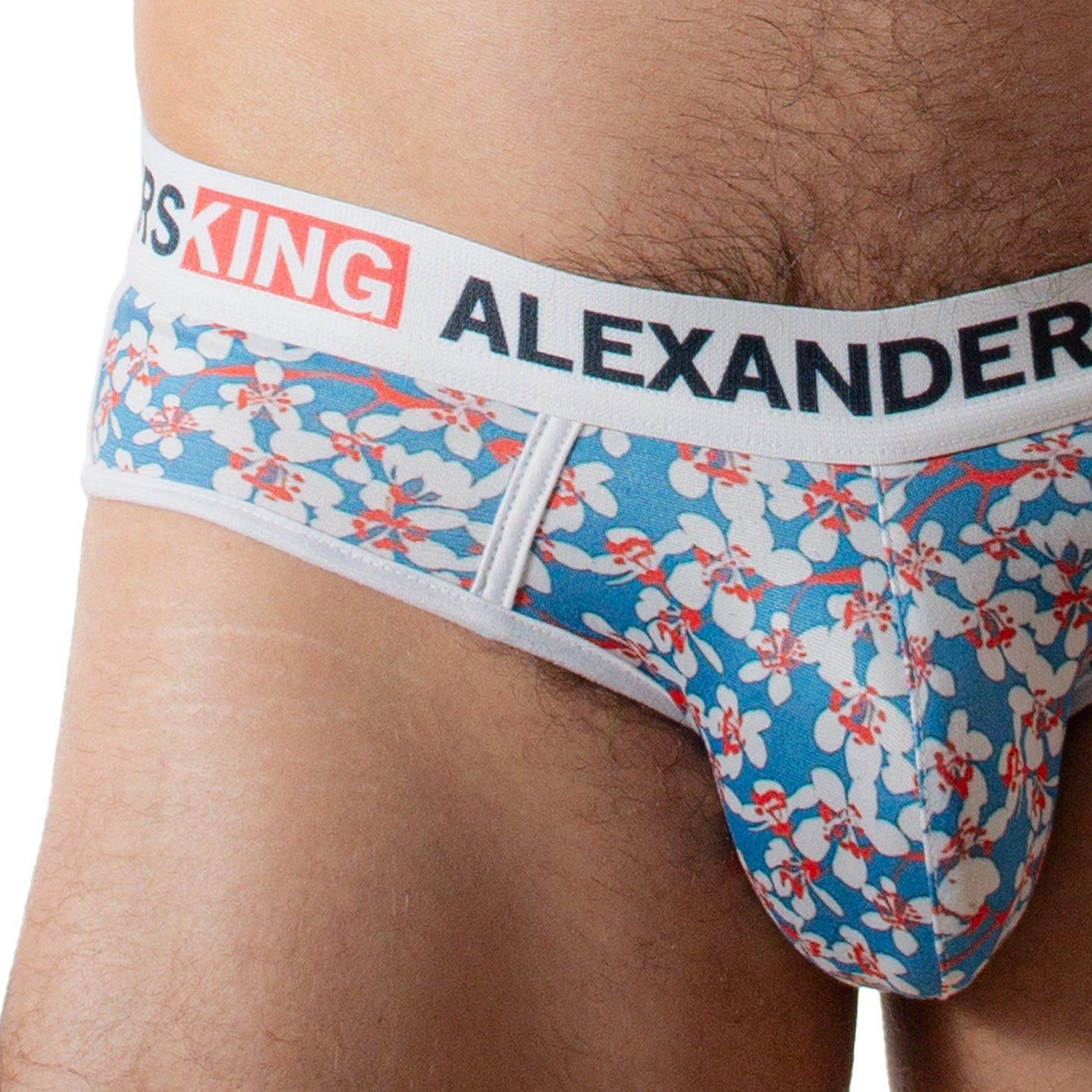 TP0376 brief estampado de flores blancas con azul skinit alexanders king