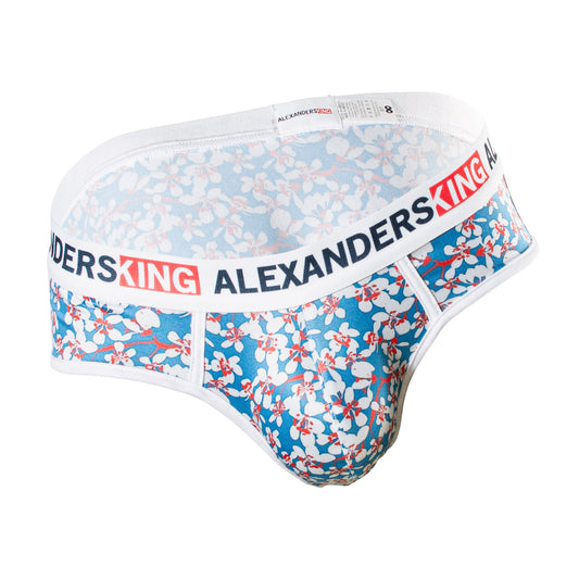 TP0376 brief estampado de flores blancas con azul skinit alexanders king