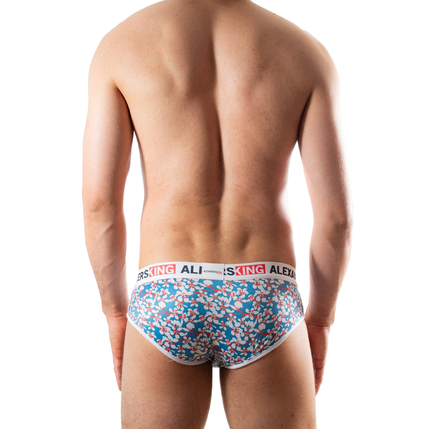 TP0376 brief estampado de flores blancas con azul skinit alexanders king