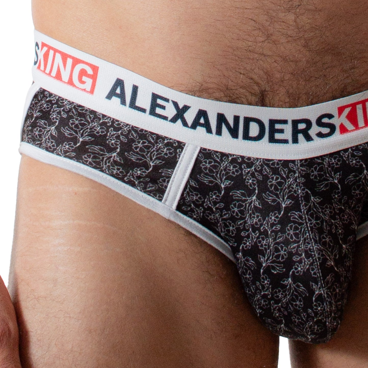 TP0378 brief estampado de flores blancas con fondo negro skinit alexanders king