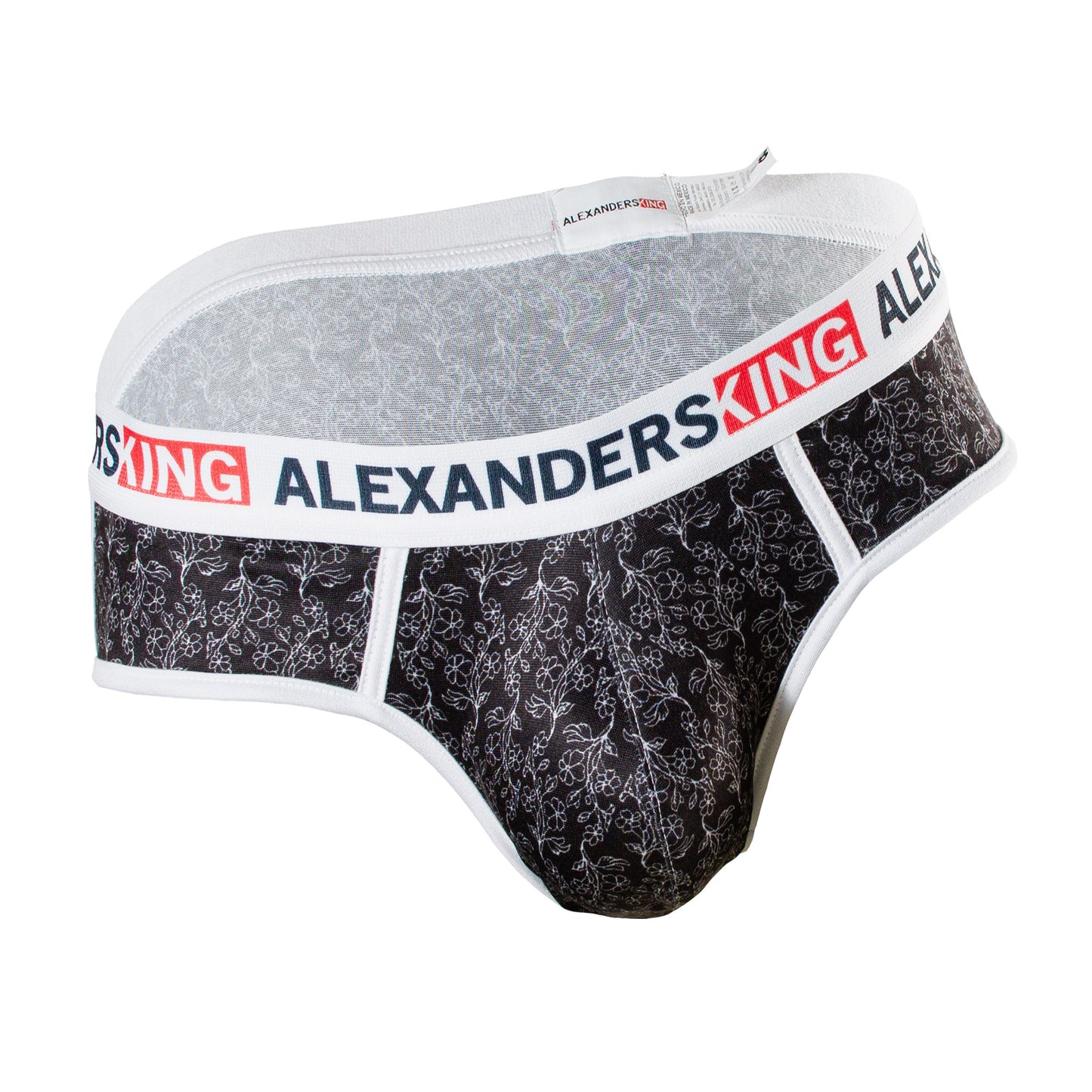 TP0378 brief estampado de flores blancas con fondo negro skinit alexanders king