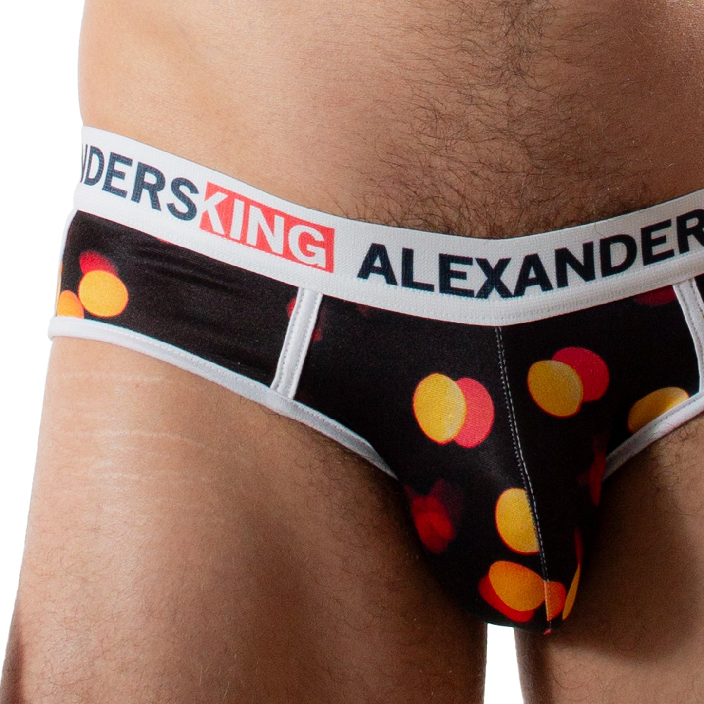 TP0380 brief estampado de burbujas naranjas fondo negro skinit alexanders king