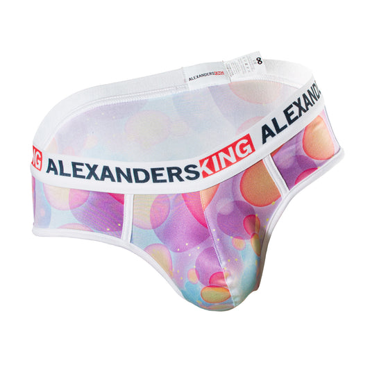 TP0381 brief estampado de burbujas azul naranja y rosa fondo negro skinit alexanders king