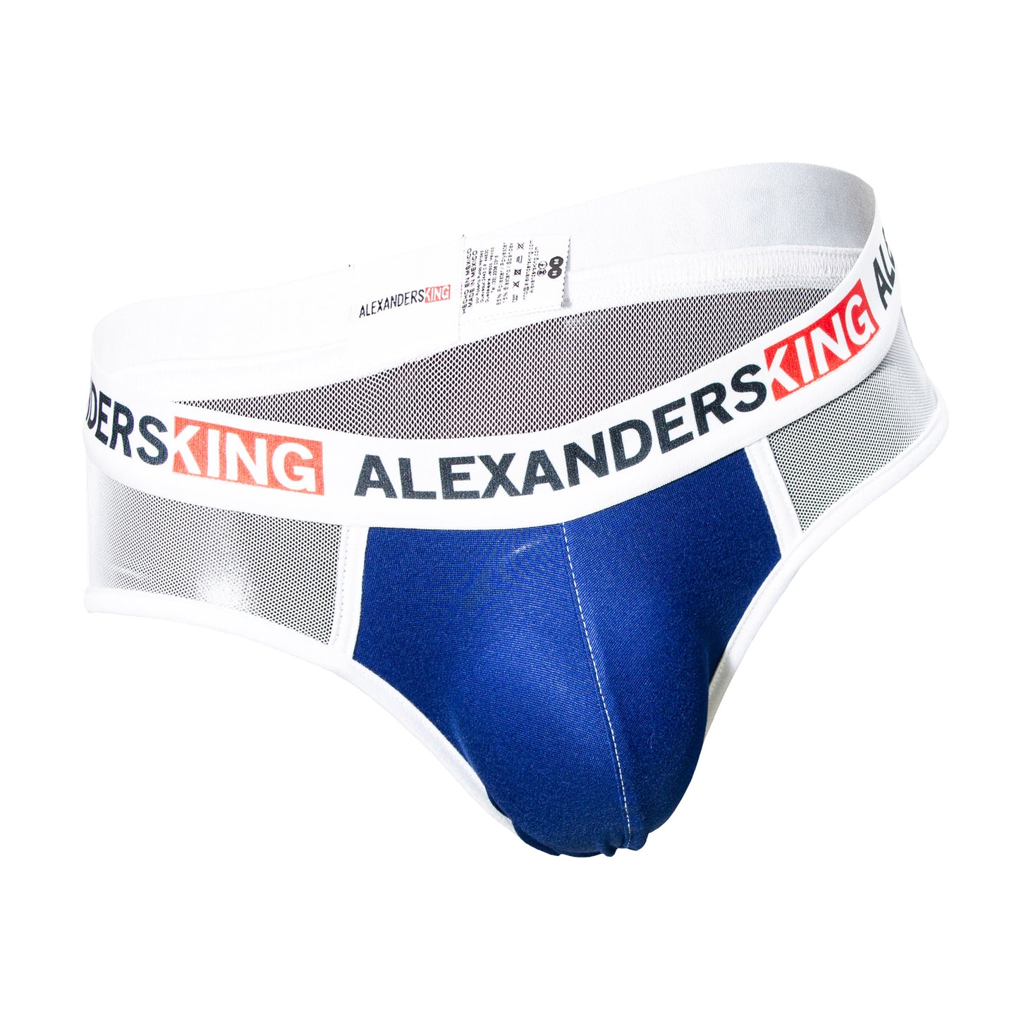 TP0393 Brief Transparencia Azul rey mesh blanco concha azul rey alexanders king