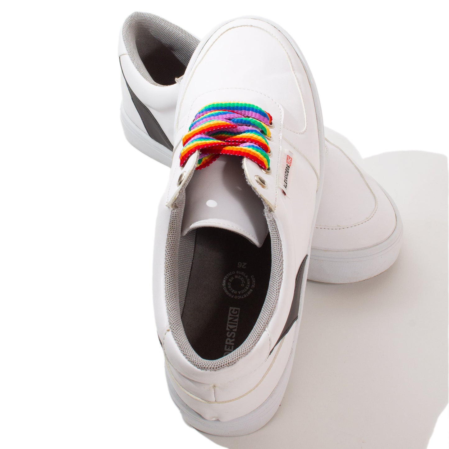 TE0001 Tenis KINGSPRIDE blancos barra reflejante