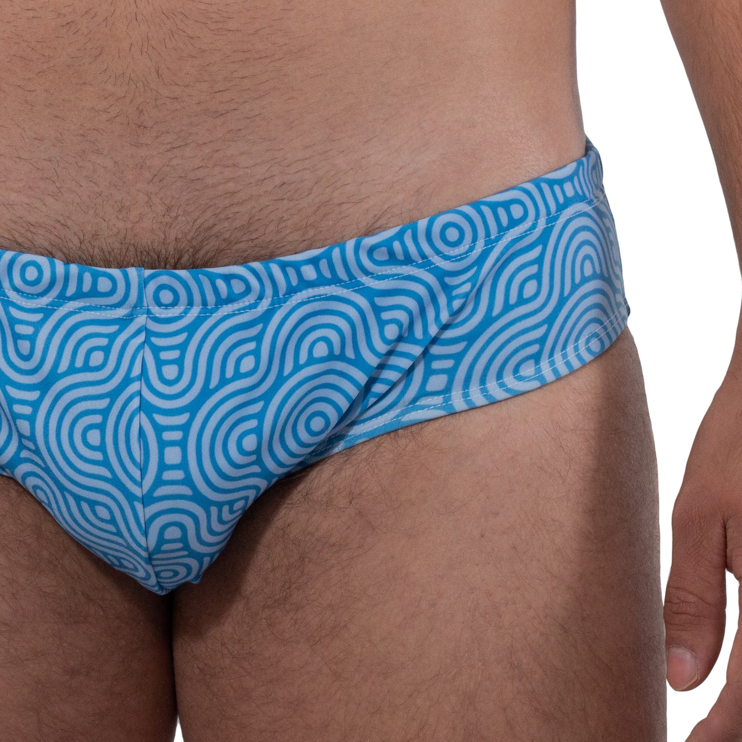 AC0011 Arrecifes Traje de Baño Brief estampado Azul