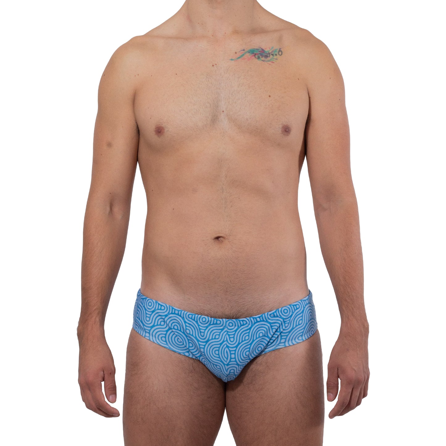 AC0011 Arrecifes Traje de Baño Brief estampado Azul