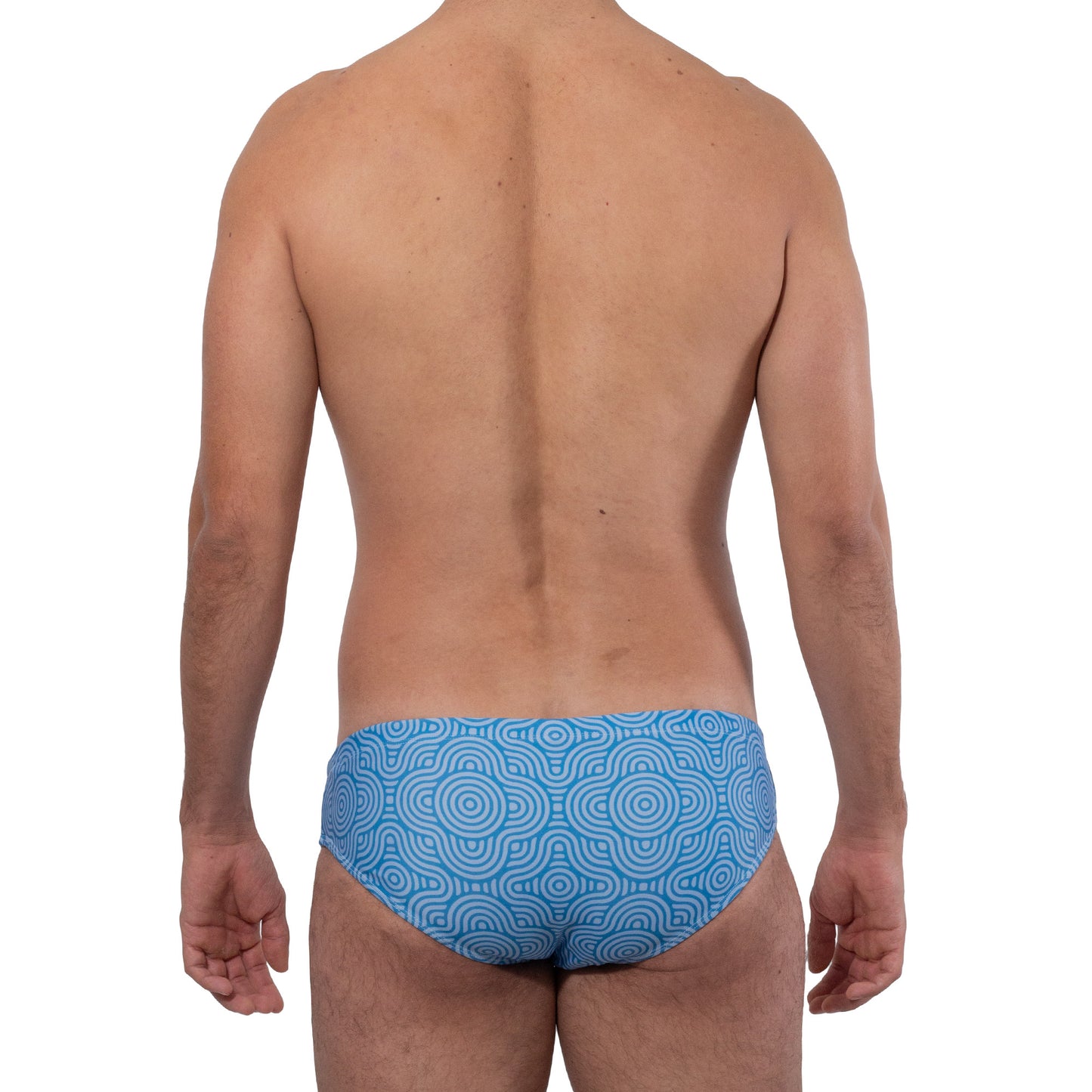 AC0011 Arrecifes Traje de Baño Brief estampado Azul