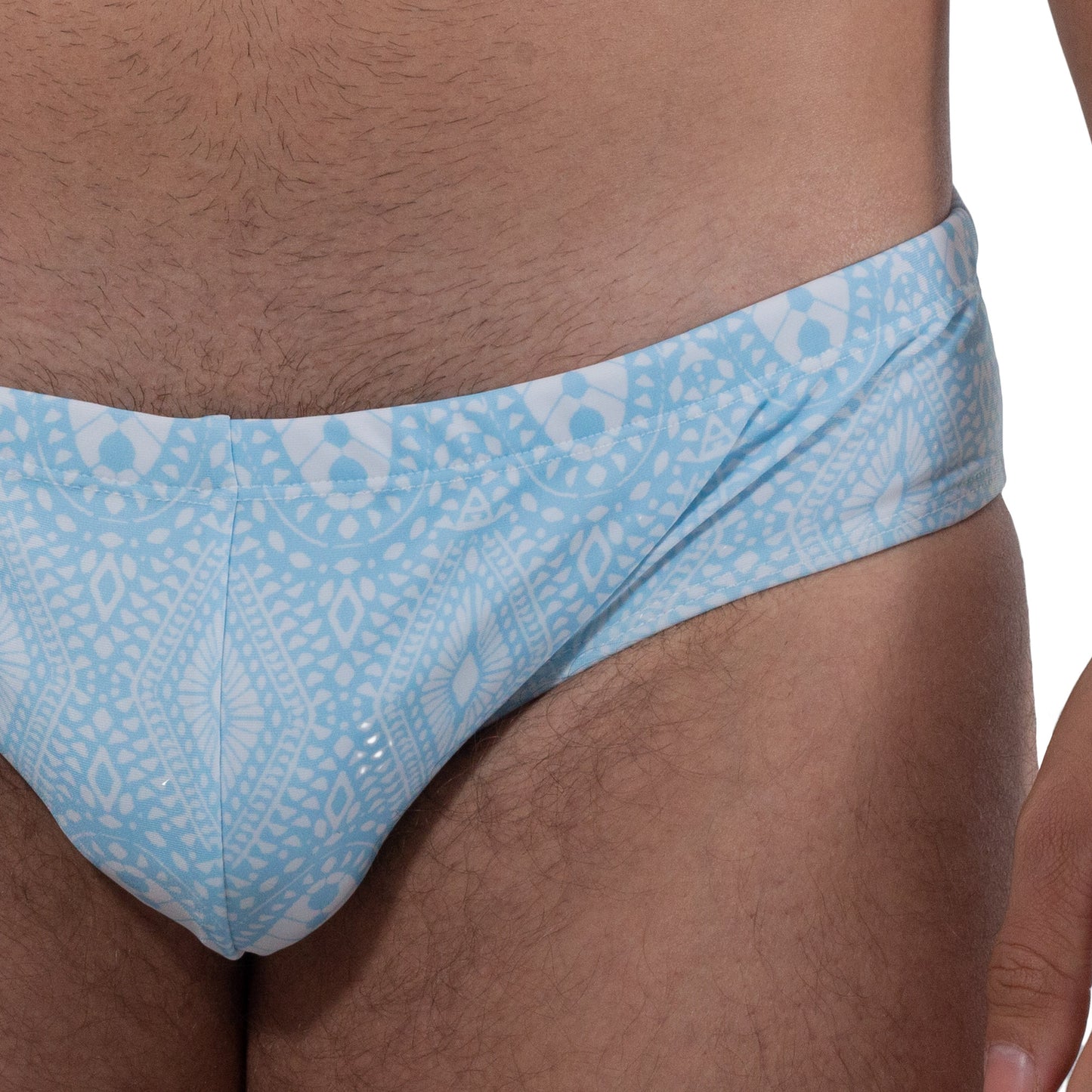 AC0013 Tuluminati Traje de Baño Brief estampado Azul cielo