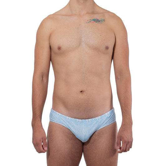 AC0013 Tuluminati Traje de Baño Brief estampado Azul cielo