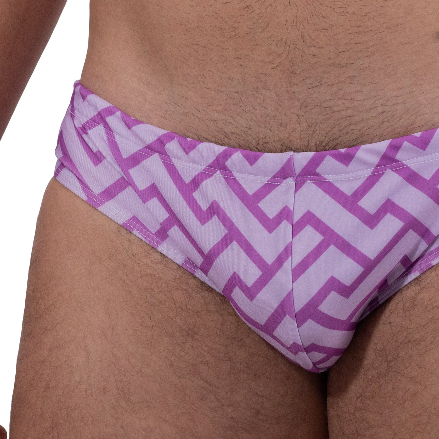 AC0014 Henequen Traje de Baño Brief estampado Morado