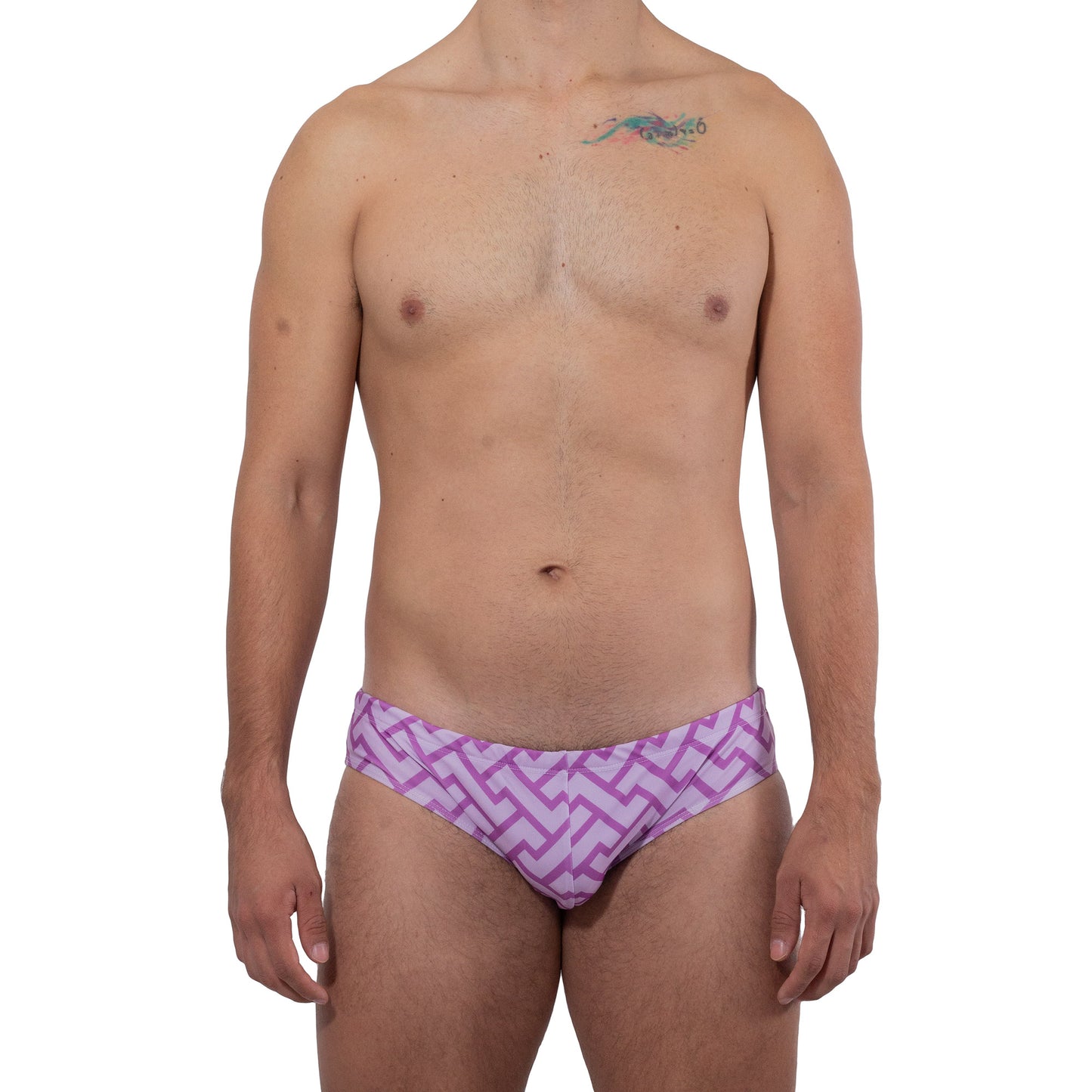 AC0014 Henequen Traje de Baño Brief estampado Morado