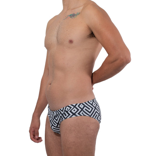 AC0015 Aluxe Traje de Baño Brief estampado Negro