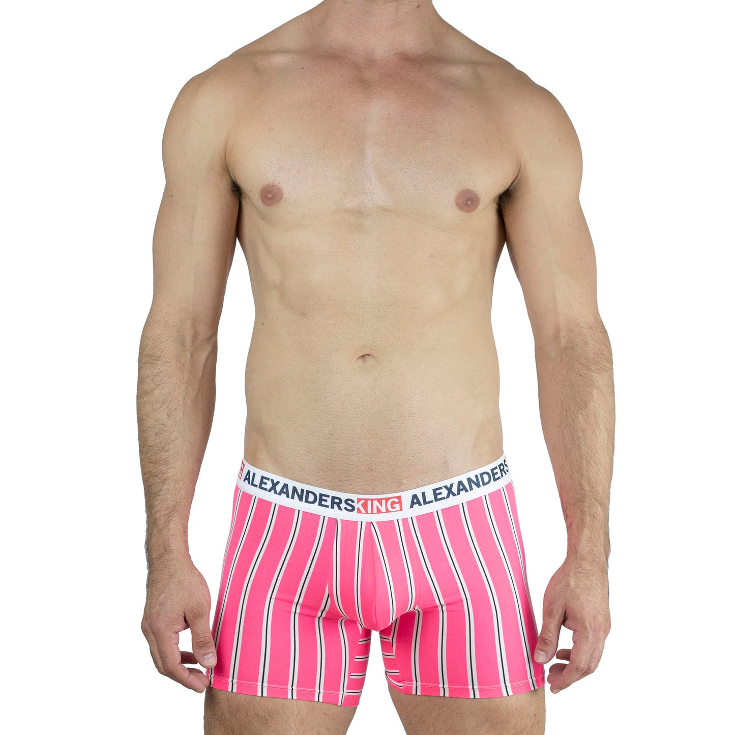 BS0027 Boxer Simple Bonet Pink Striped White Black SkinIt