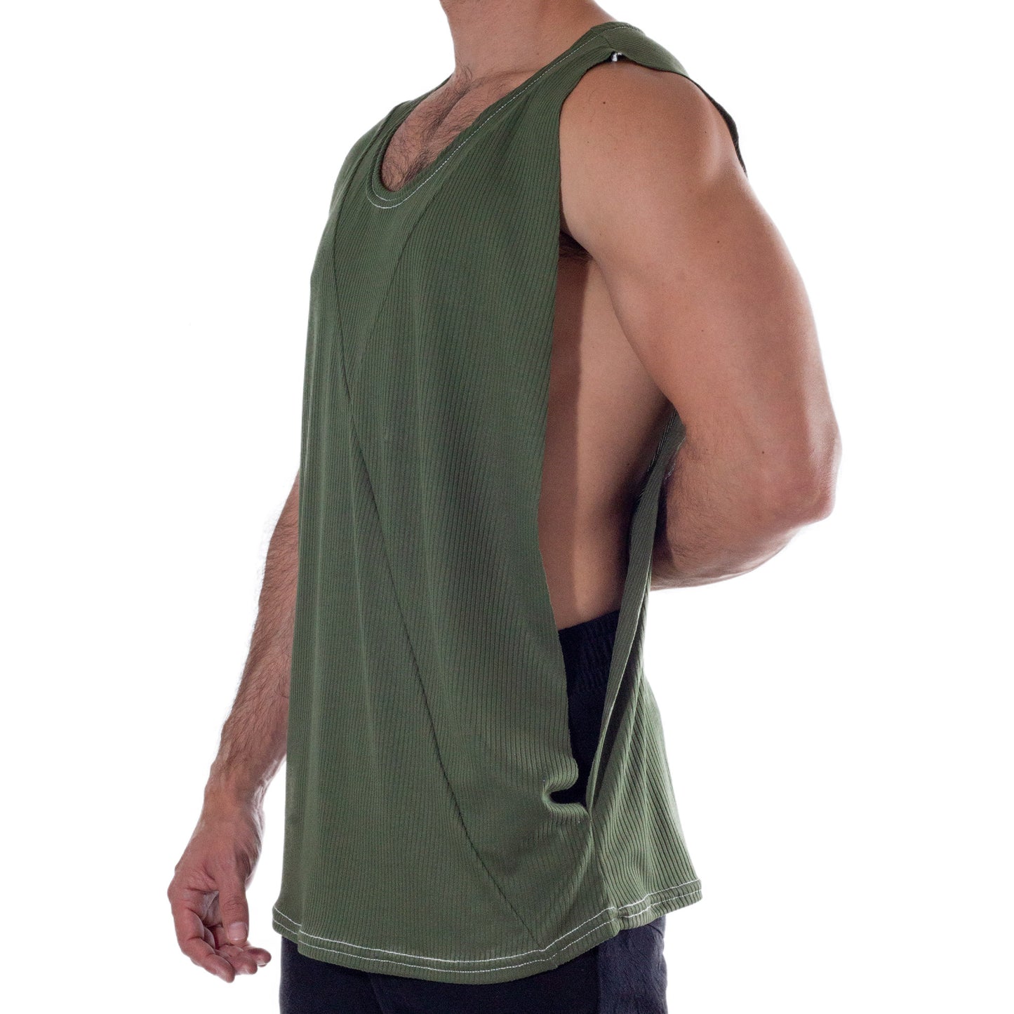 LS0002 LongSleeve playera deportiva suelta verde militar skinit