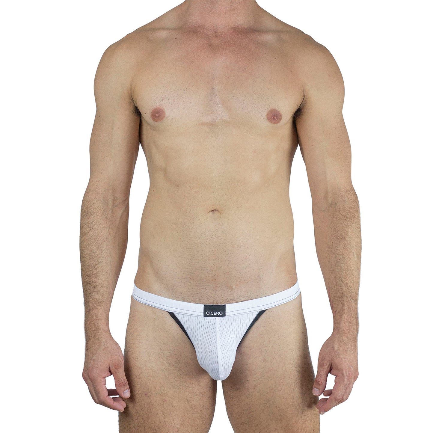 SB0004 Brief bikini blanco / bies negro unwet