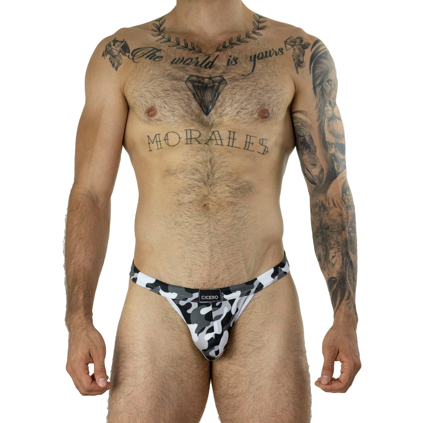 SB0018 Brief bikini Camuflaje negro con blanco Night squad skinit