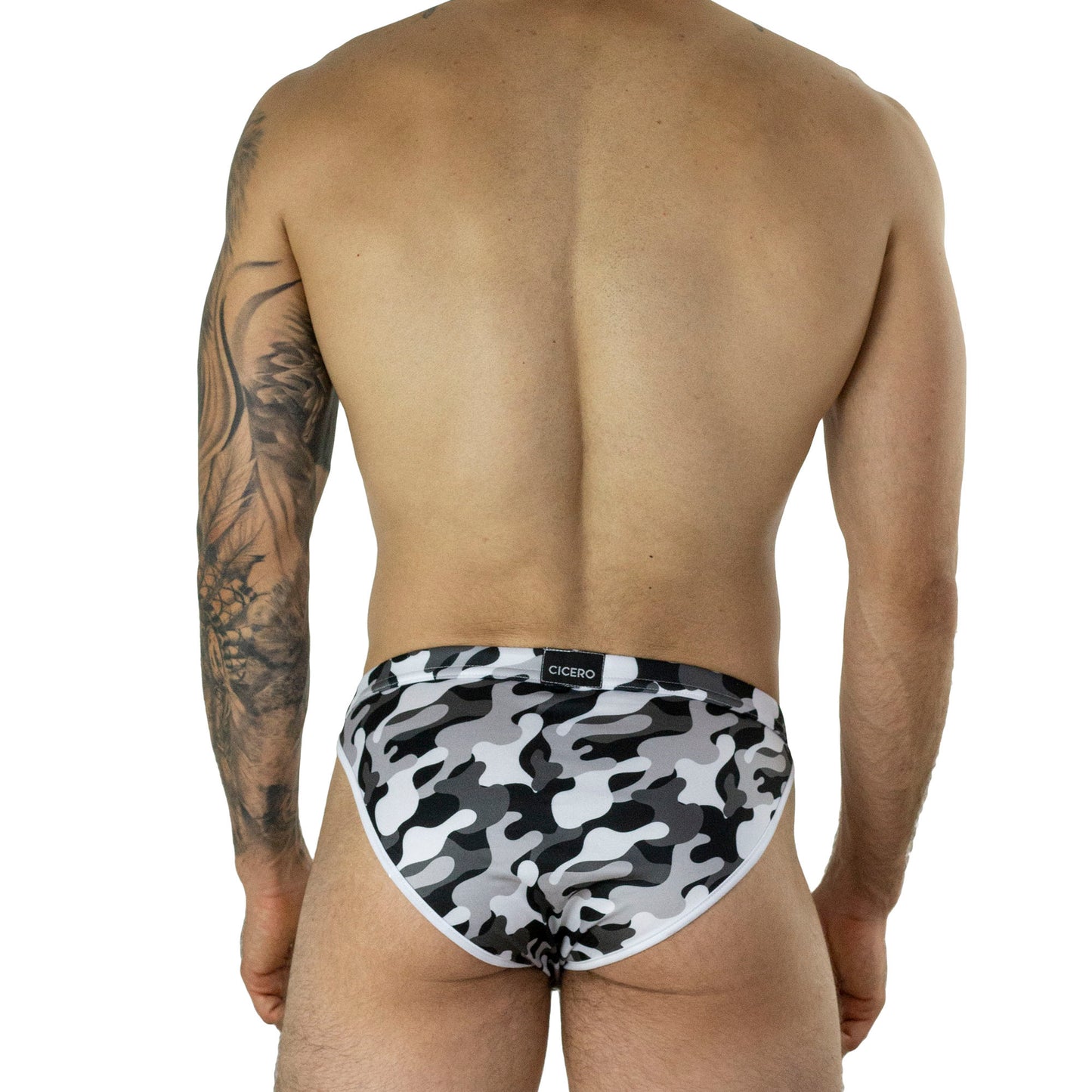 SB0018 Brief bikini Camuflaje negro con blanco Night squad skinit