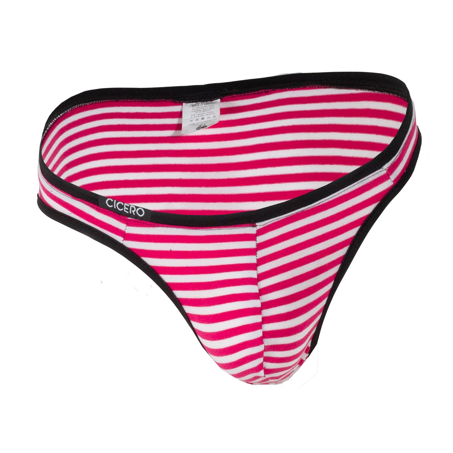 SL0057 Slip Sparrow rayas blanco con fuscia