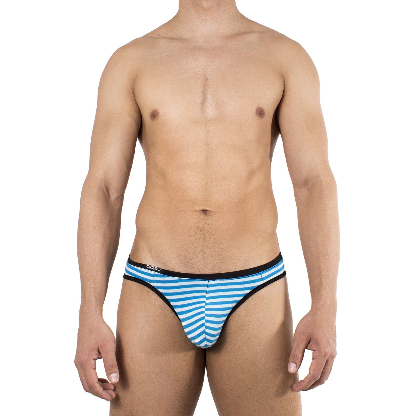 SL0058 Slip Cousteau rayas azul celeste y blanco comfort