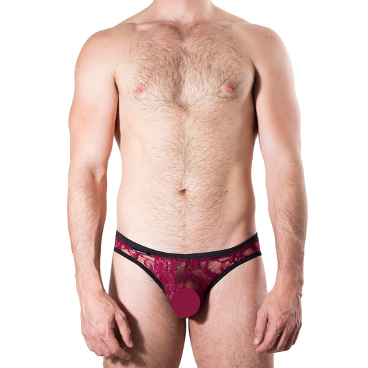 SL0085 Slip Encaje Vino