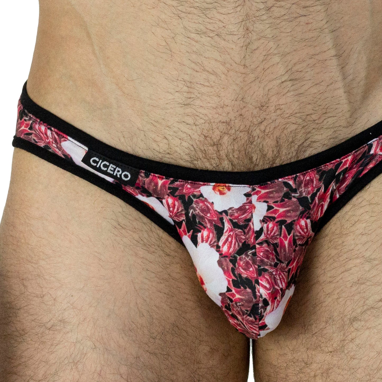 SL0094 Slip Agua de Jamaica estampado flores rojo rosa