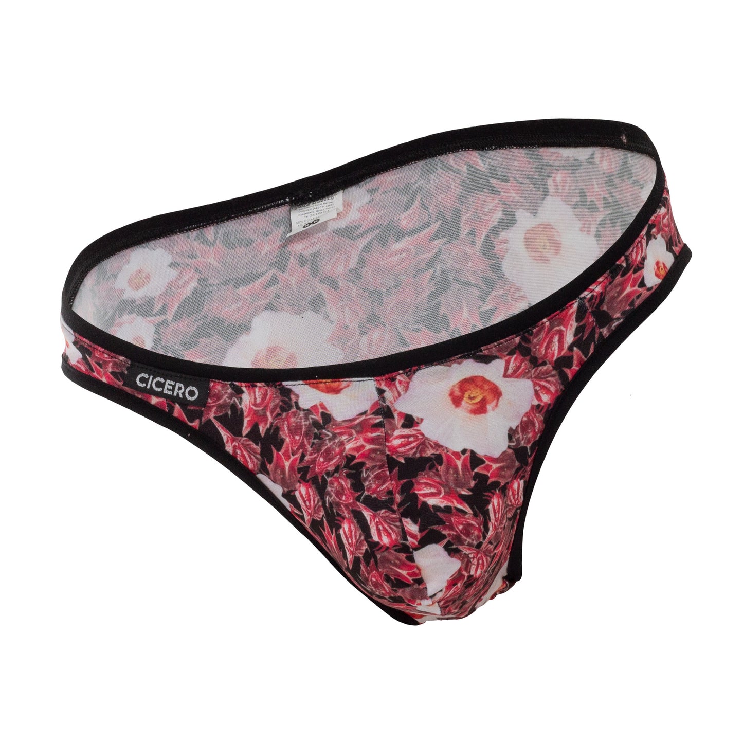 SL0094 Slip Agua de Jamaica estampado flores rojo rosa