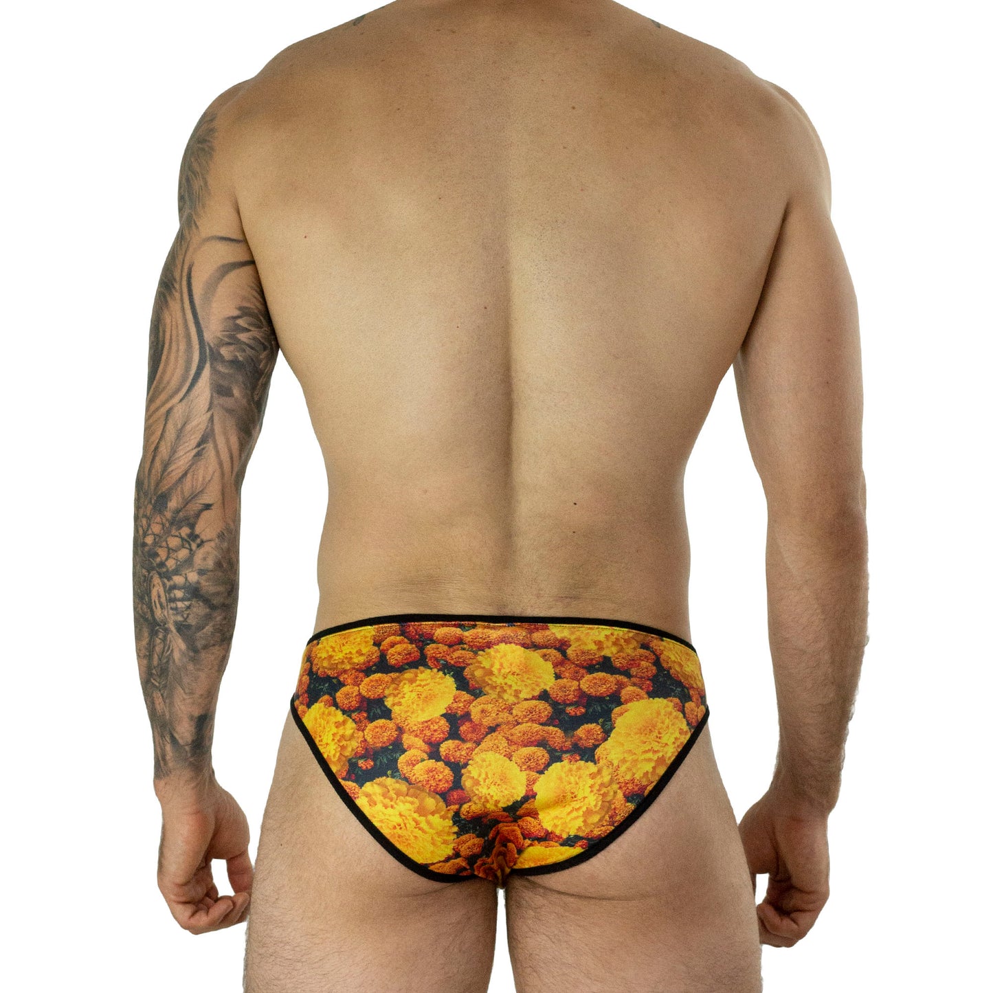 SL0095 Slip Cempasuchil flower pattern yellow orange 