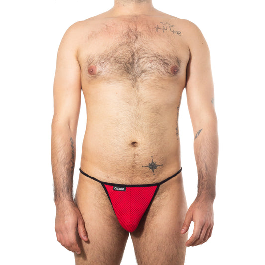 TH0005 tanga Rojo bies negro unwet