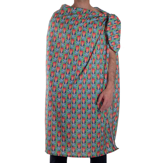 TM0001 Poncho estilo Tematl Loltun estampado de figuras de flores en tela sublimada skinit