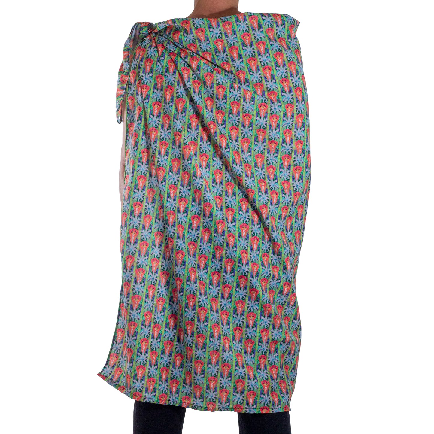 TM0001 Poncho estilo Tematl Loltun estampado de figuras de flores en tela sublimada skinit