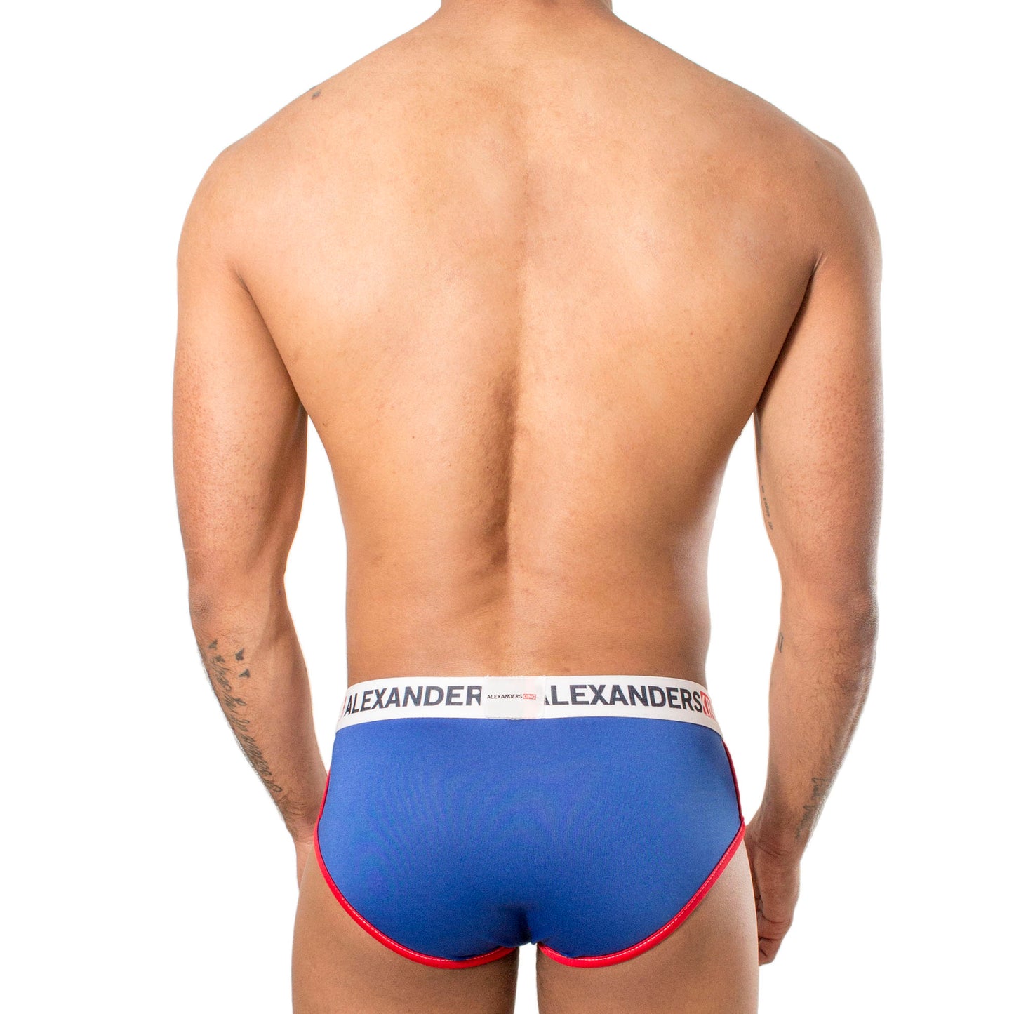 TP0026 Brief Azul Rey con Bies Rojo Skinit Alexanders King