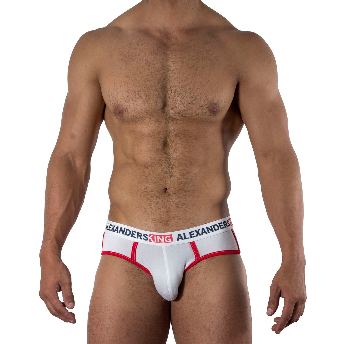 TP0027 Brief Blanco Bies Rojo Comfort Alexanders King