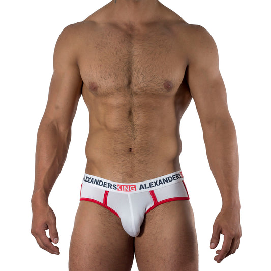 TP0027 Brief Blanco Bies Rojo Comfort Alexanders King